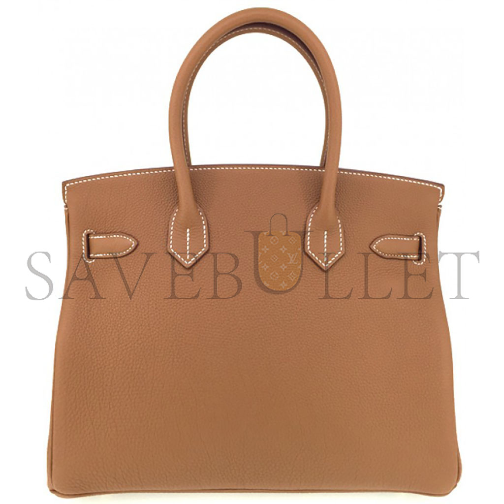 H**mes birkin 30 epsom leather golden brown gold buckle handbag h028369cc37 (30*23*15cm)